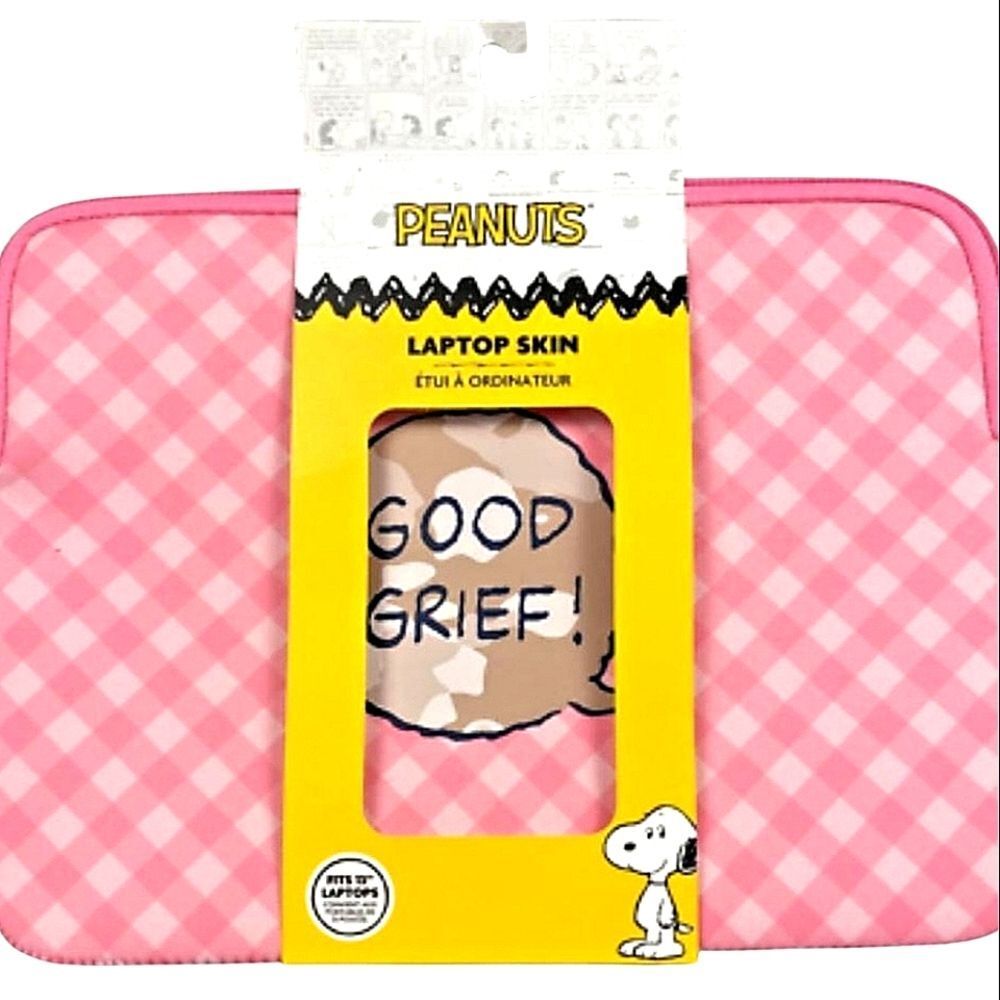 My TagAlongs X Peanuts, "Good Grief," Checkered Laptop Skin